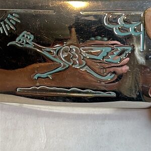 CHAMBERS BELT CO. VINTAGE SILVER-TONED  ROAD RUNNER BELT BUCKLE